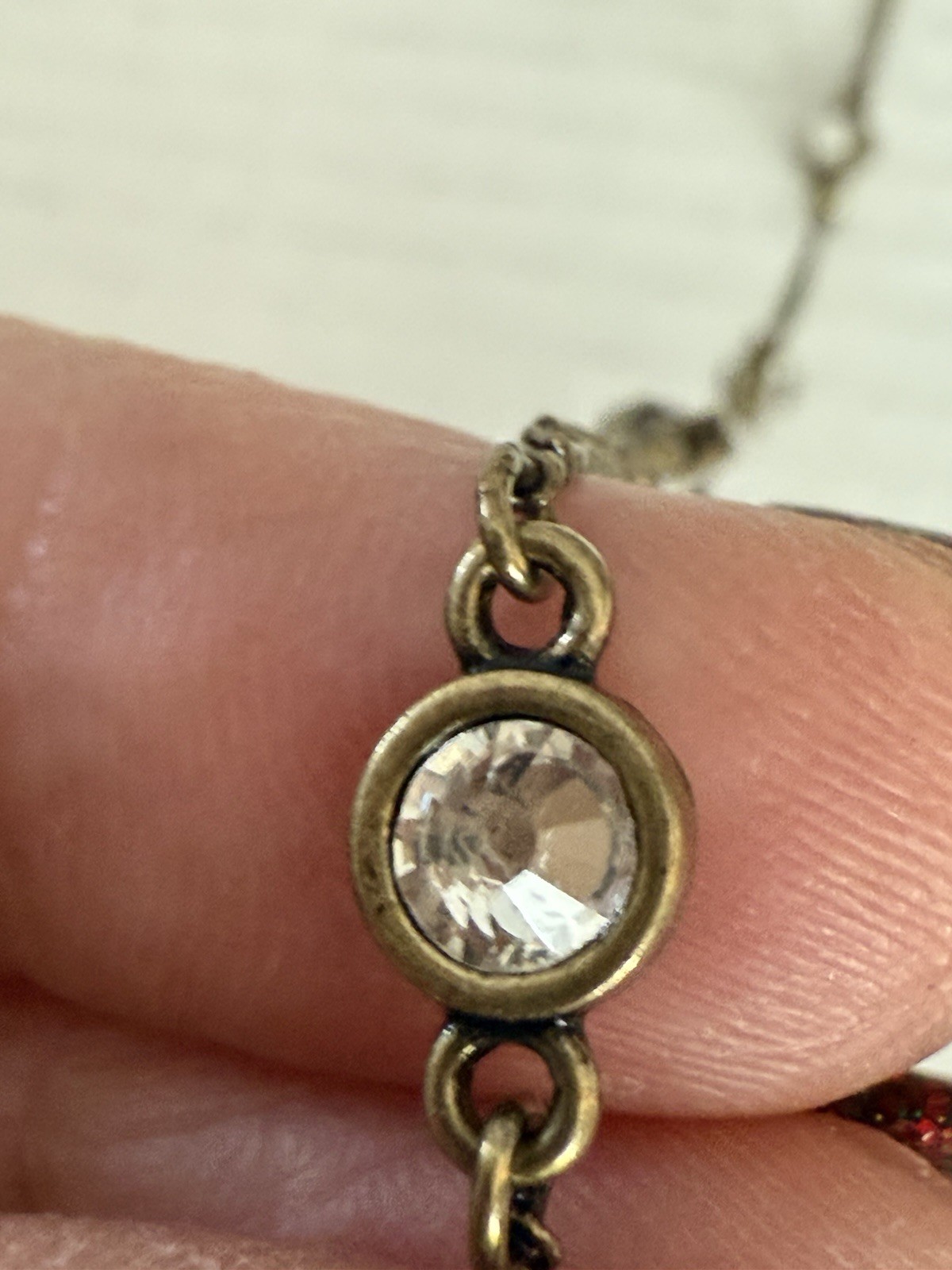 Jewel Kade JK Thirty-One Women’s Necklace Bezeled Clear Crystal Station Chain