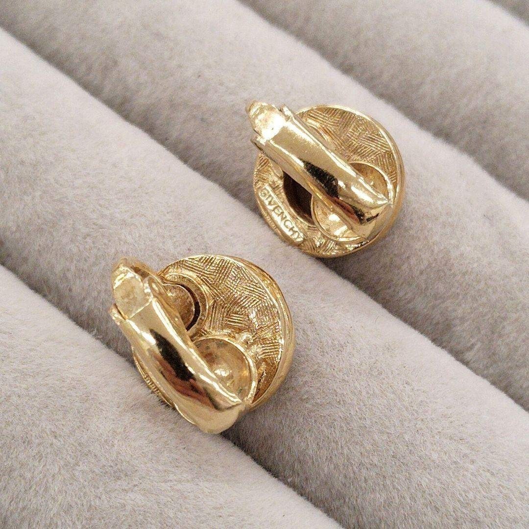 Excellent+++++ GIVENCHY G Logo Crystal Stud Earrings