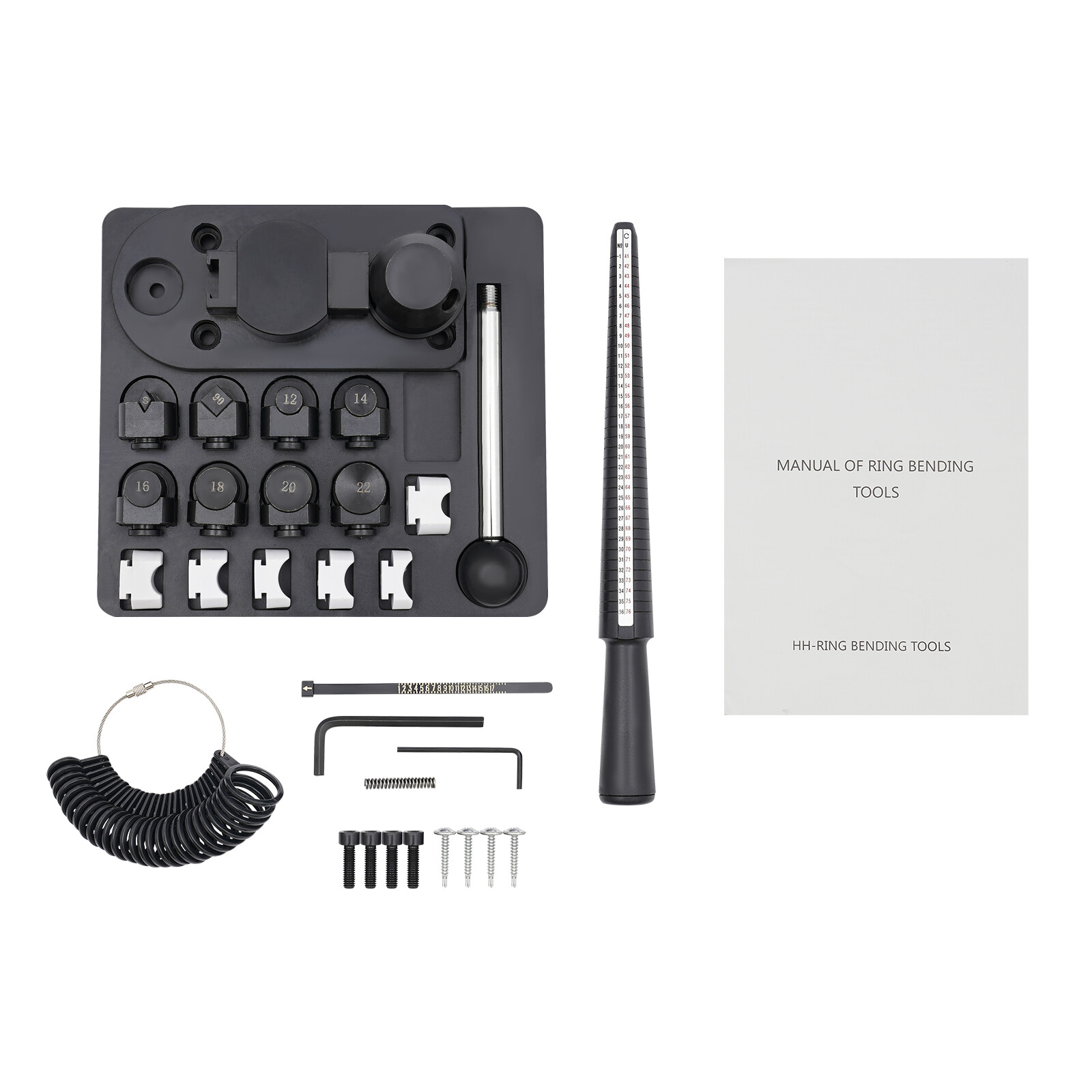 Manual Ring Bender Jewelry Making Tool With Dies 12–22mm Black