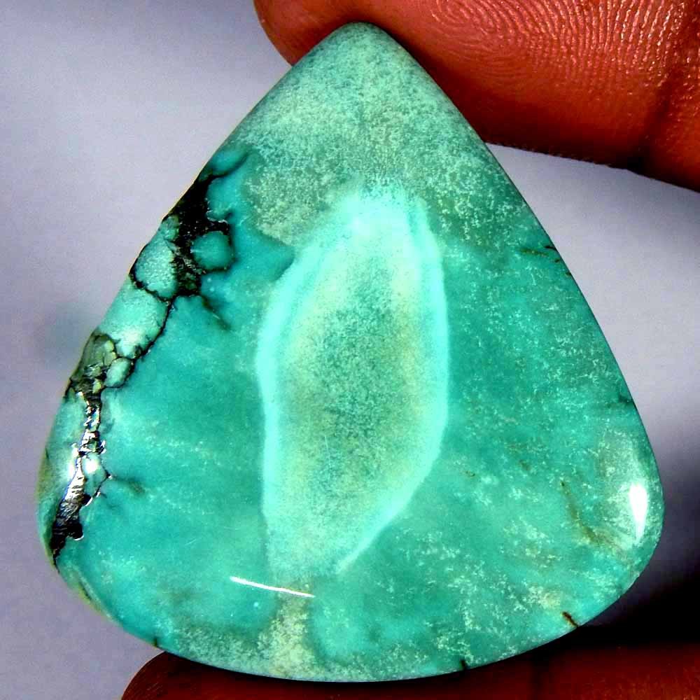 51.05CtsNatural Sky Blue Tibet Turquoise Pear Cabochon(37x35x4)Loose Gemstone