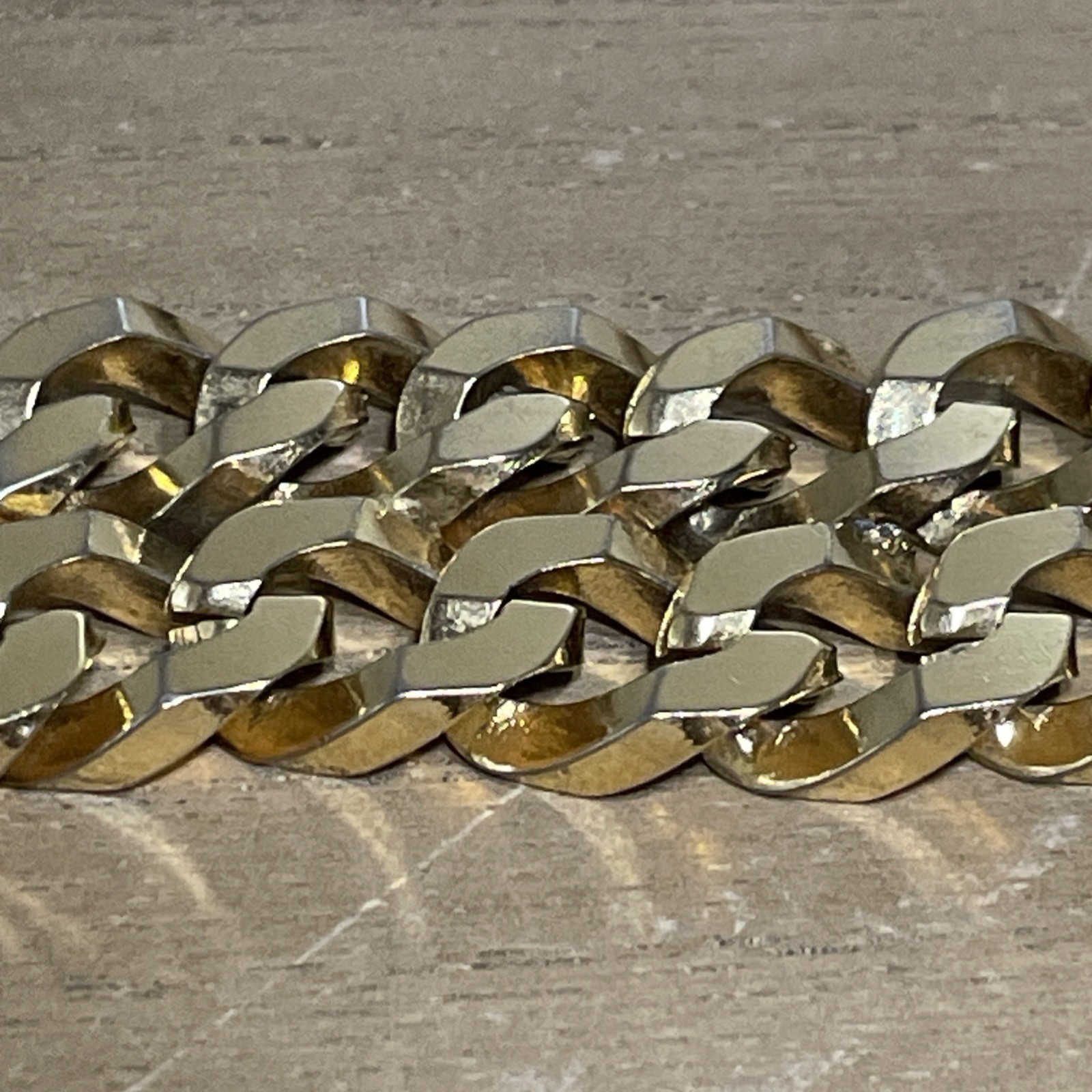 Gold-Colored Women’s Chain Bracelet Size 7.5 Inches & 75.05 Grams With Box Clasp