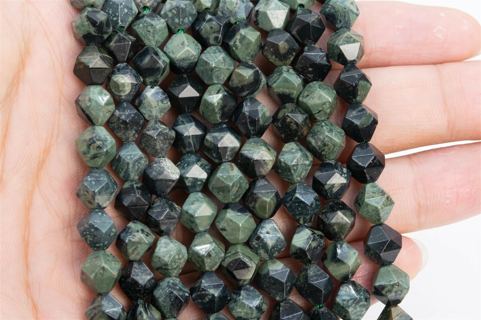 Kambaba Jasper Star Cut Faceted Grade AAA Natural Loose Beads 5-6/7-8/9-10MM