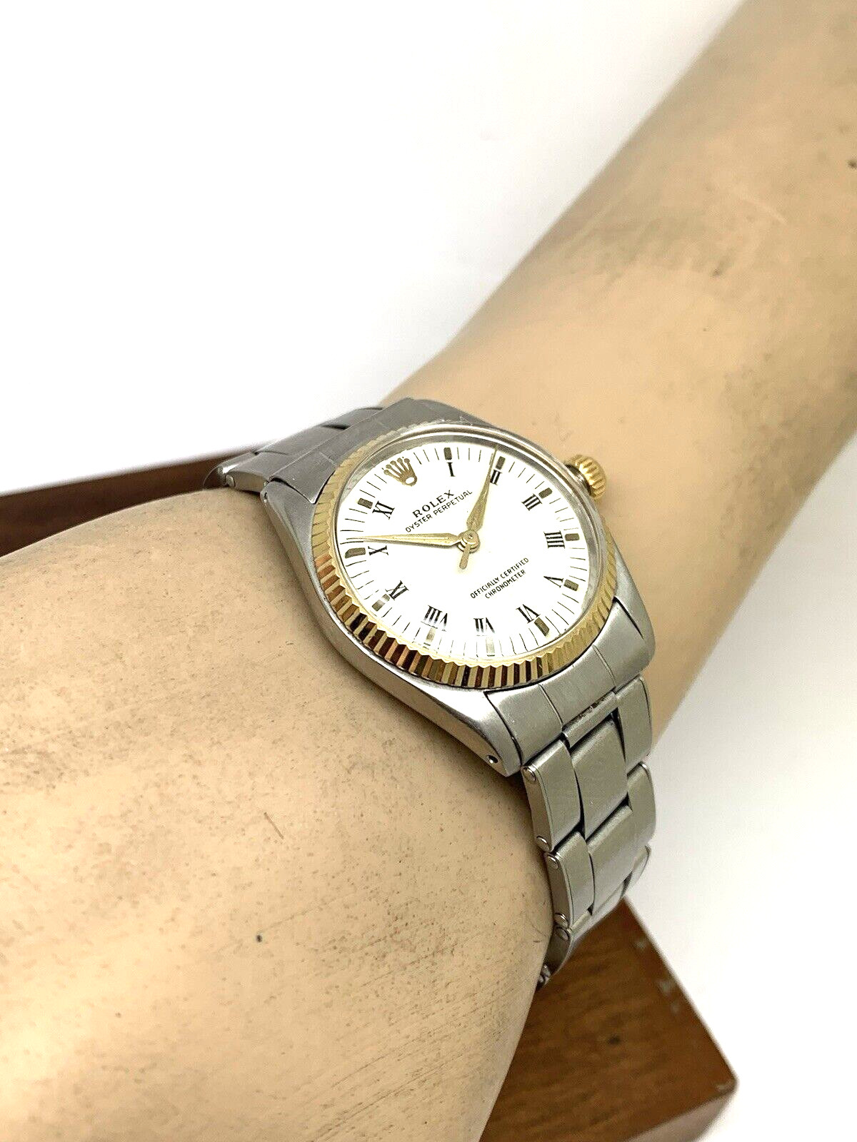 Rolex Speedking Oyster Perpetual 6430 Watch Swiss Wind Steel 14k Bezel 30mm