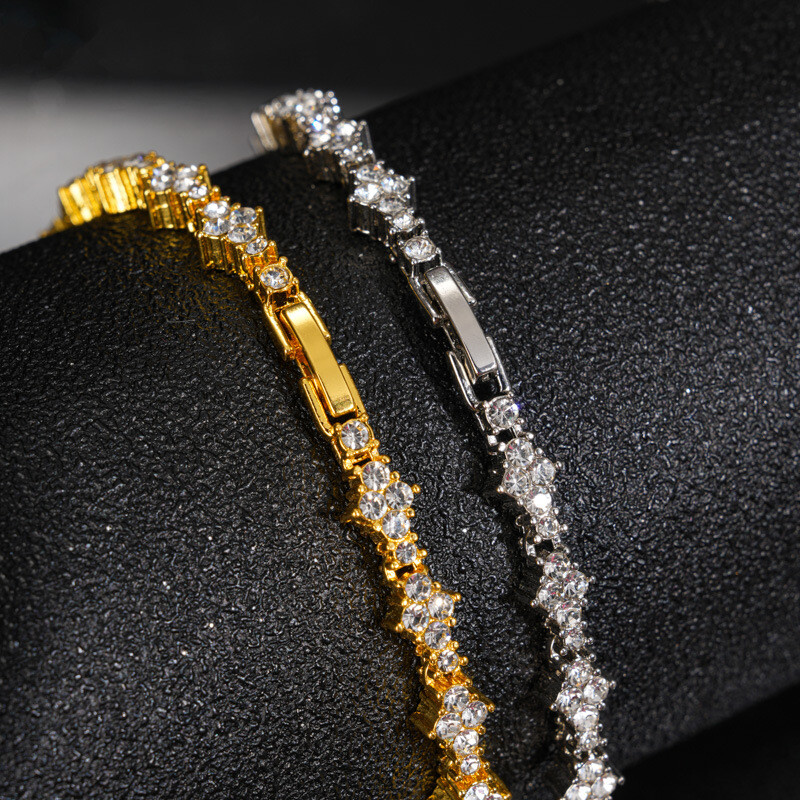 Mens 5MM Tennis Chain Choker Necklace 1 Row Gold Plated Iced Hip Hop CZ Jewelry
