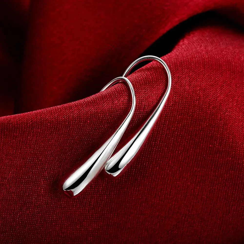 925 Sterling Silver Water Drop Jewelry Set Necklace Bracelet Earrings Ring Gift