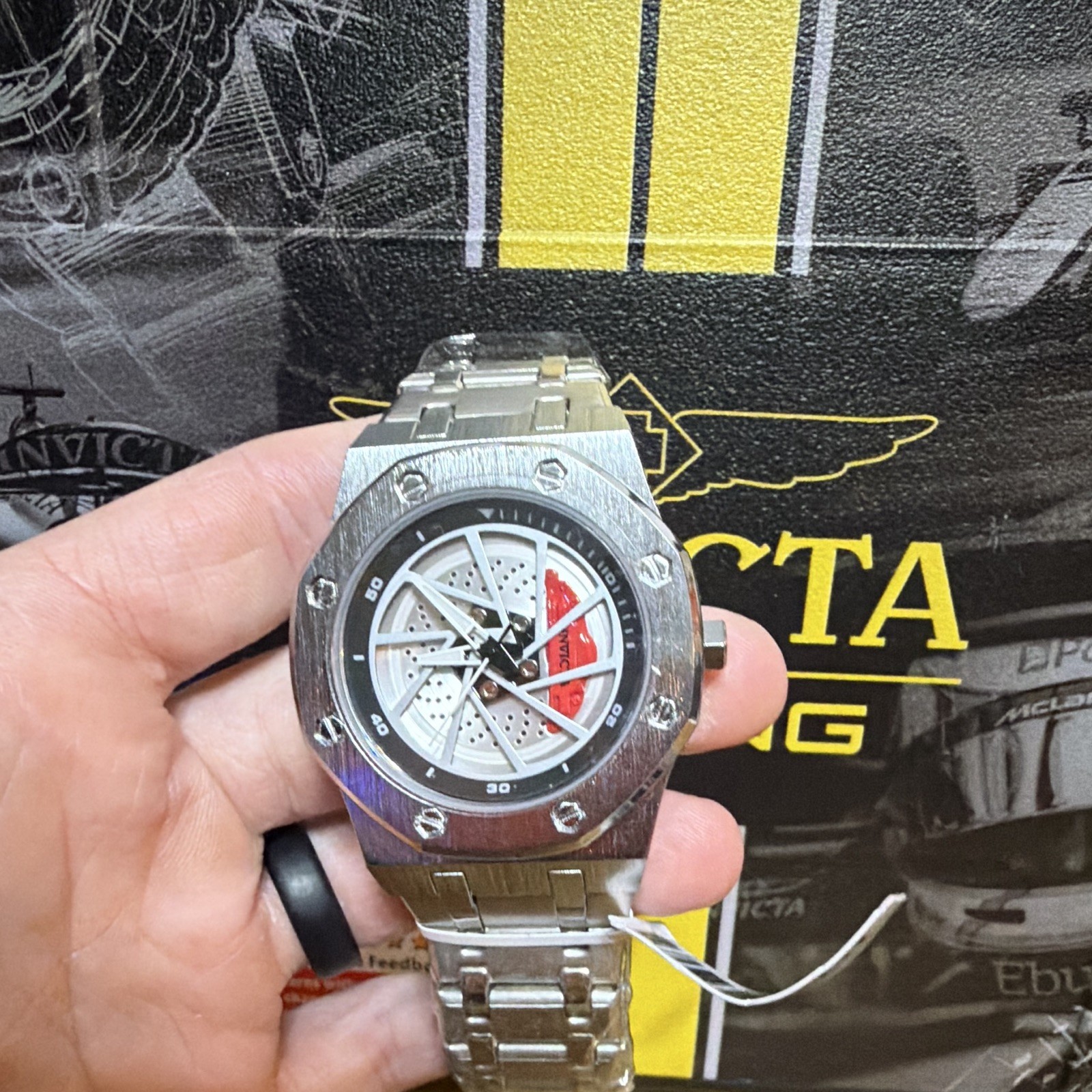 69485 Invicta Speedway Rim Automatic Watch . 42mm Stainless Steel Bracelet