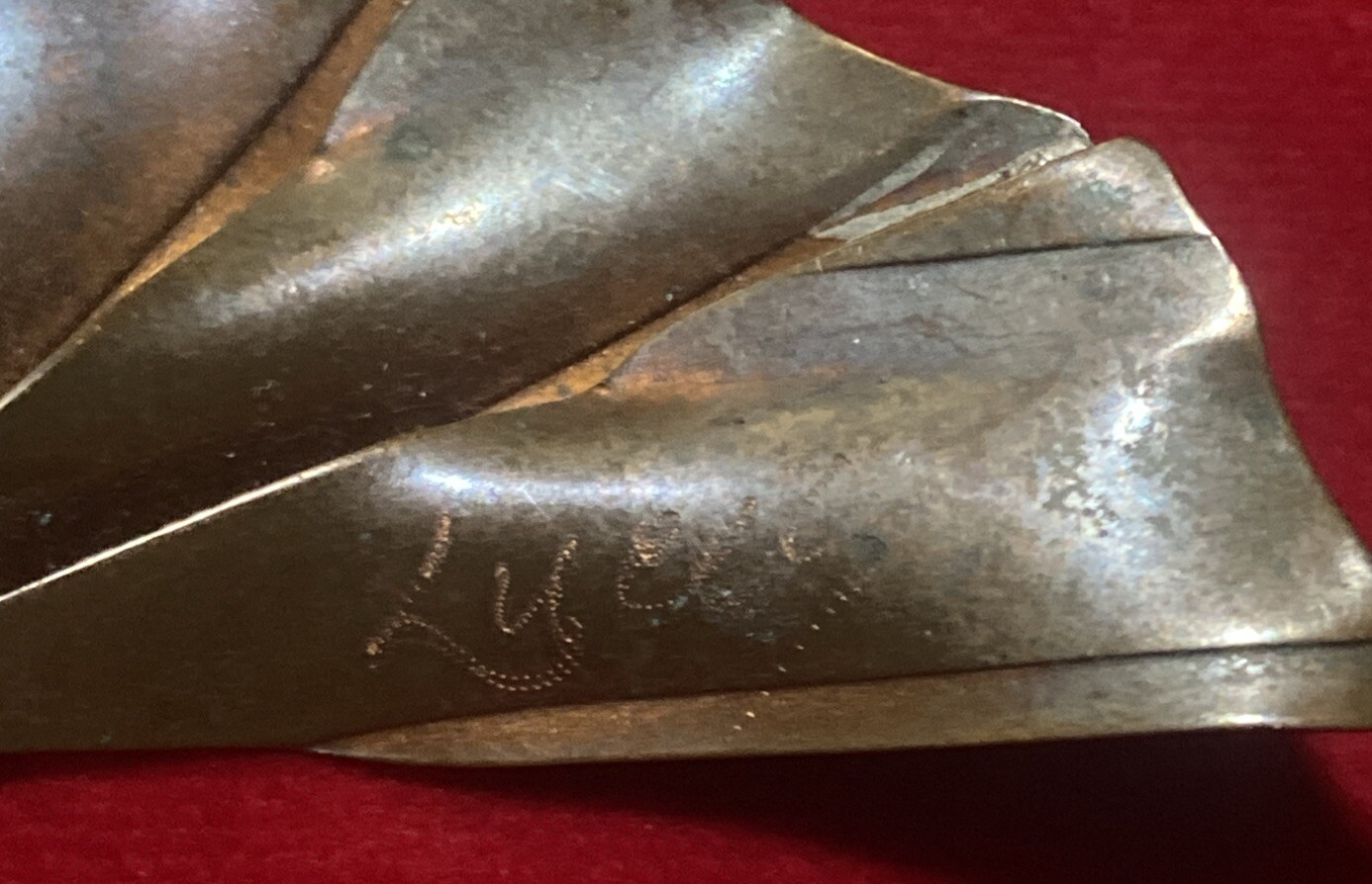 Brutalist Signed statement Pierced Modern Artisan Earrings 2 5/8in By 1 1/8in