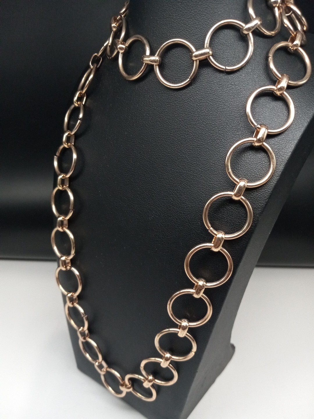 Monet Modernist Gold Tone Open Circle Links 32-in Long Chain Necklace