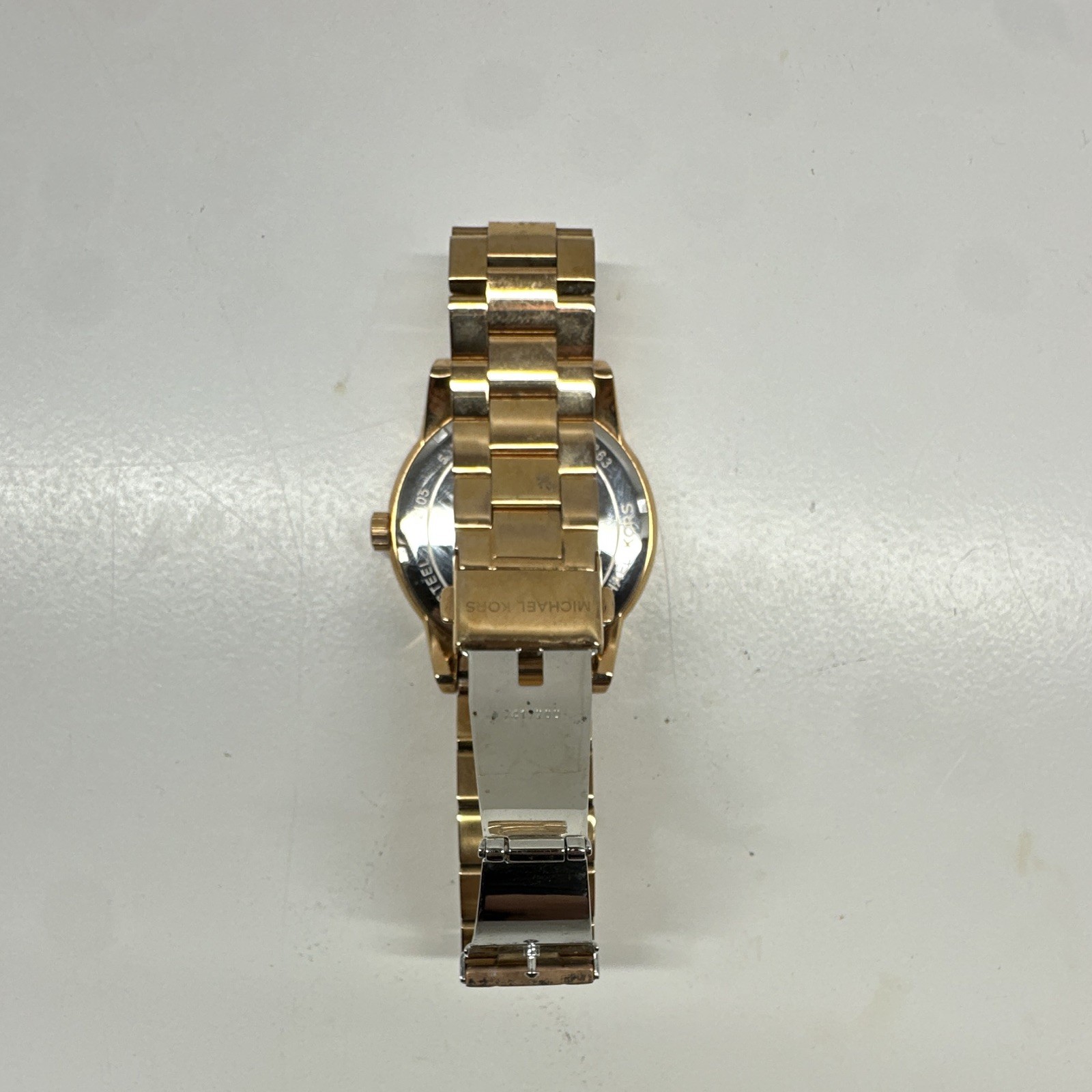 Michael Kors Women’s Gold Tone Quartz Analog Logo Dial 39mm Gem Bezel Watch