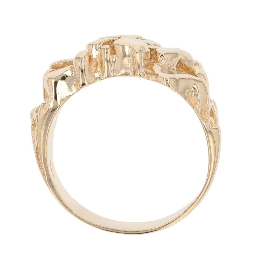 13.7mm Nugget Style Band Ring 14k Yellow Gold 10.12 Grams Size 7