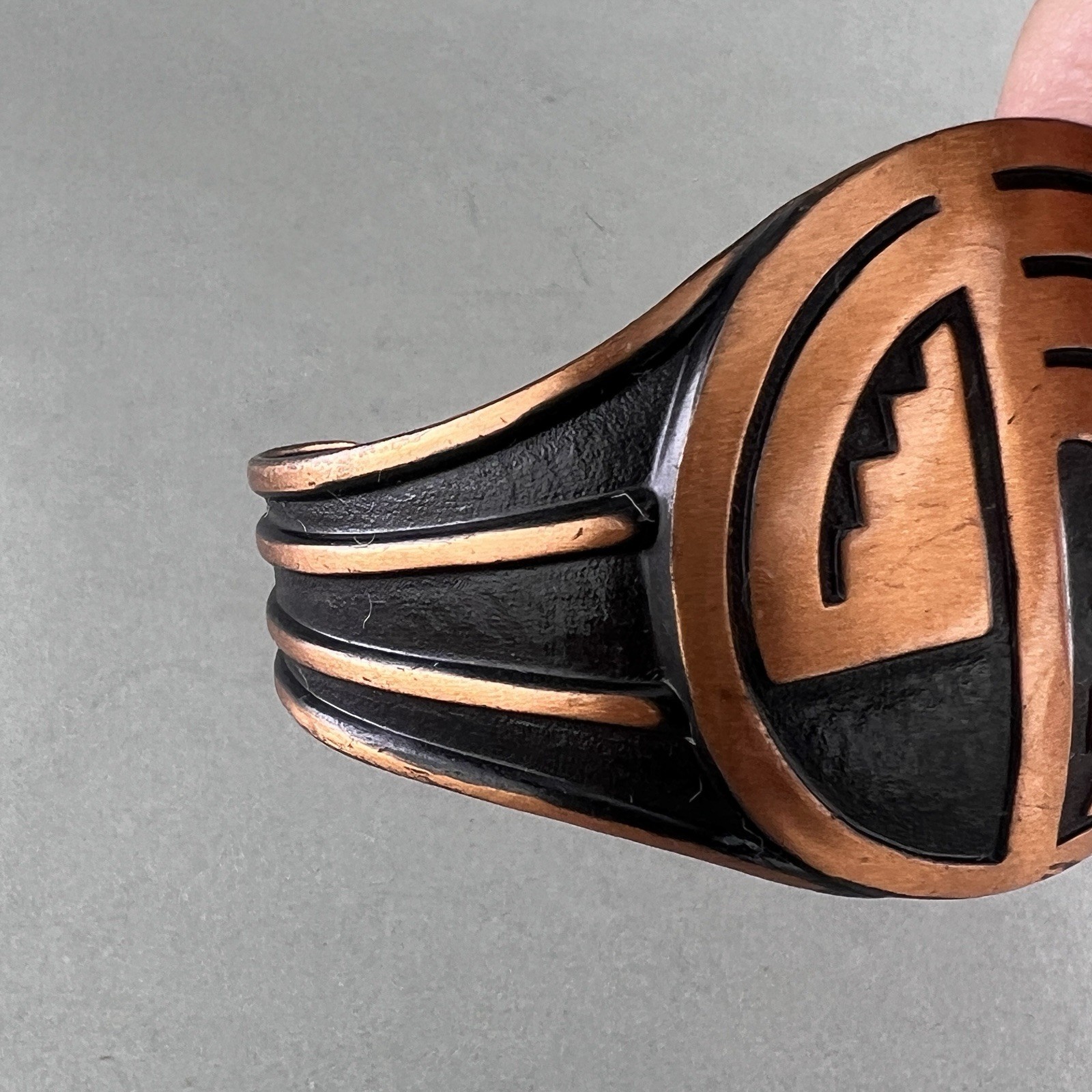 Vintage Bell Trading Copper Cuff Bracelet Maze Southwestern q3z