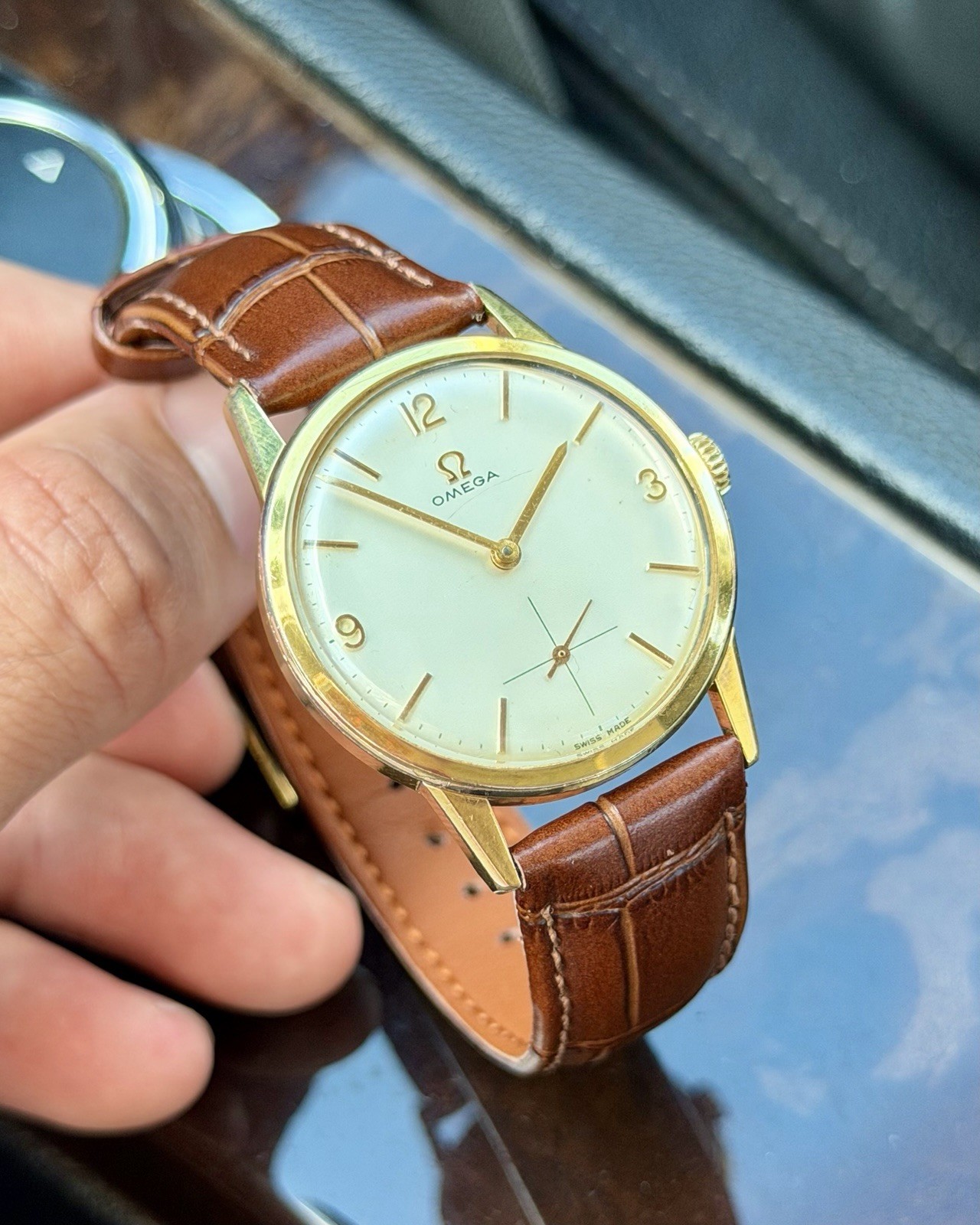 OMEGA 121.001 Vintage Swiss Made Manual Wind Gold Plated 36mm Small Sec