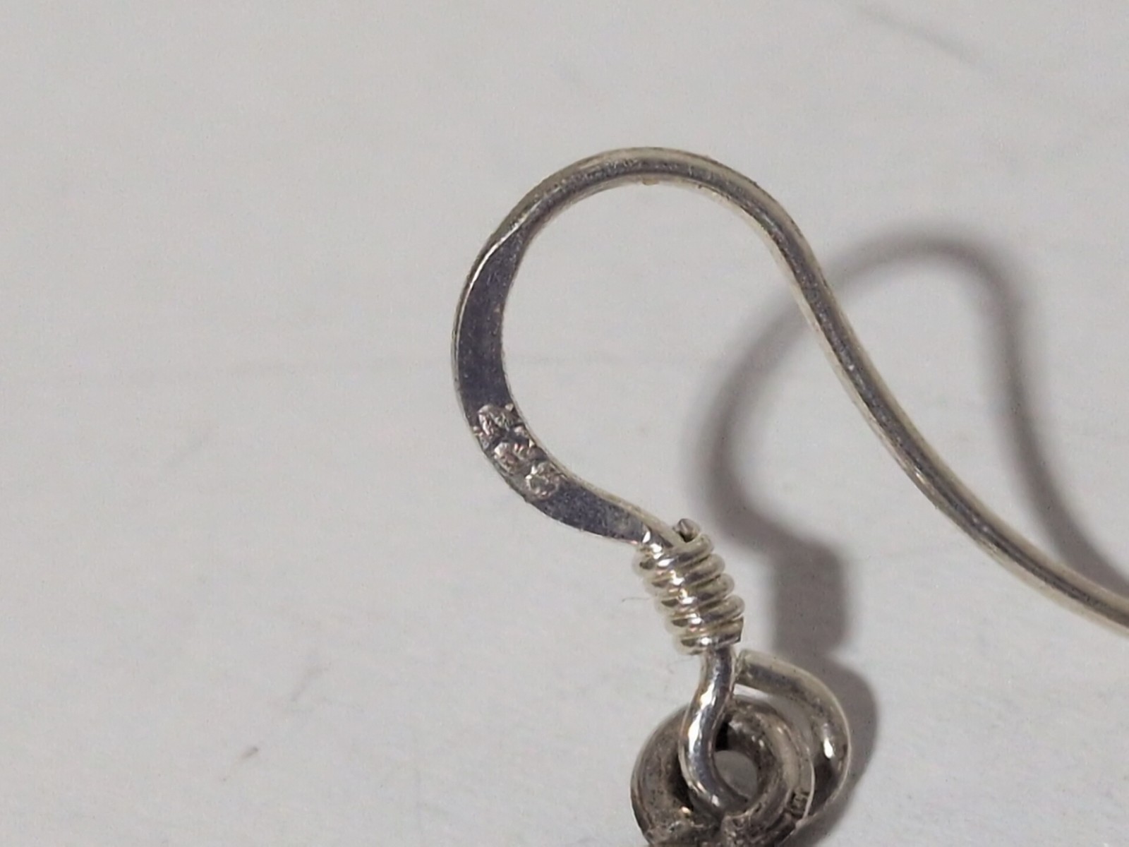 VINTAGE STERLING SILVER 9.2MM SWIRL DROP EARRINGS 2.7 GRAMS 925