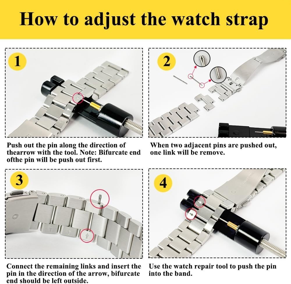 Compact Watch Repair Kit: Scratch-Resistant Tools with Extra Pins & Storage Box