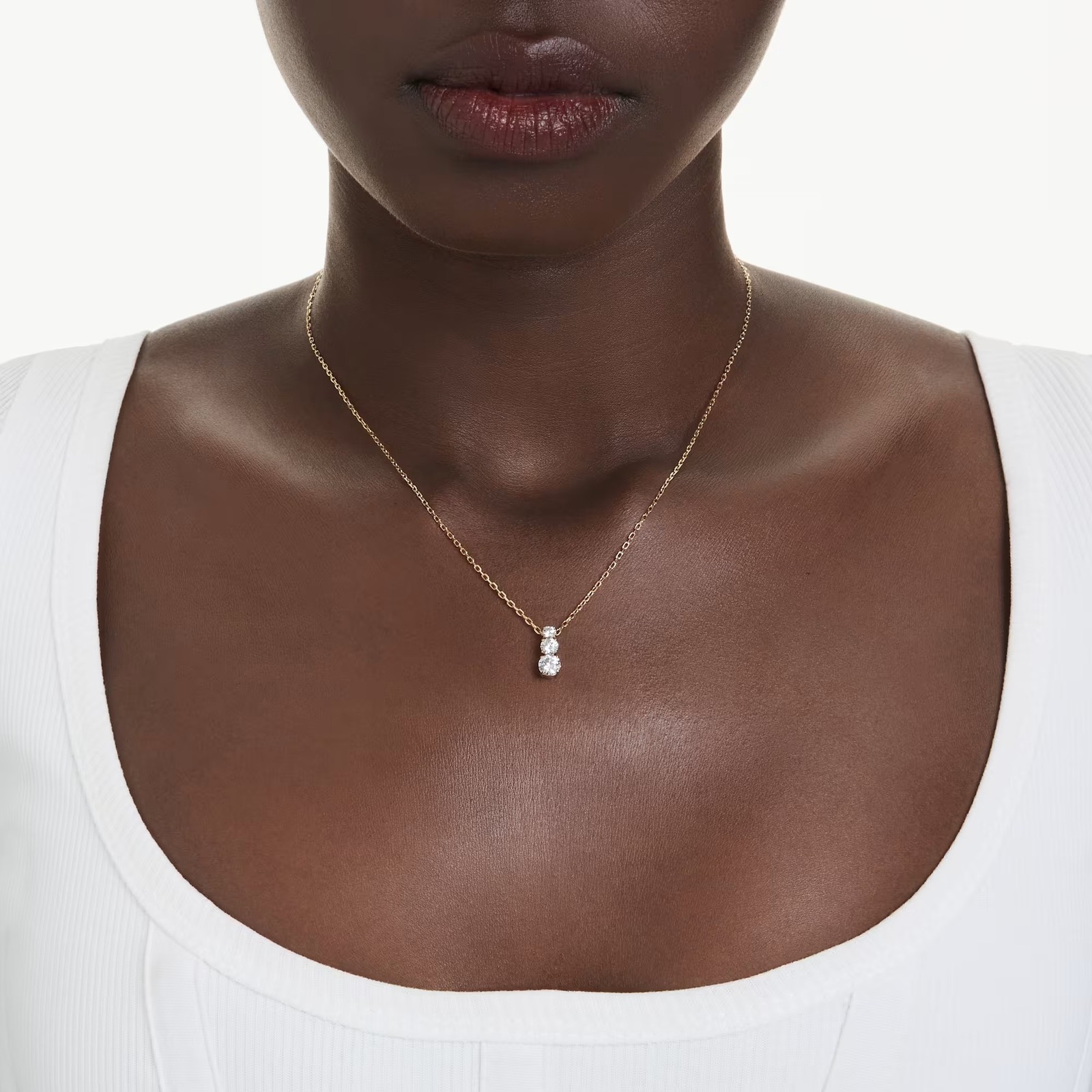 Swarovski Stilla Attract Pendant, Round Cut, White, Gold Tone Plated 5723298