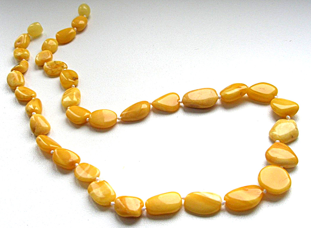 Genuine Baltic Amber Necklace Polished Egg Yolk Butterscotch 45 cm – 17.7 inch