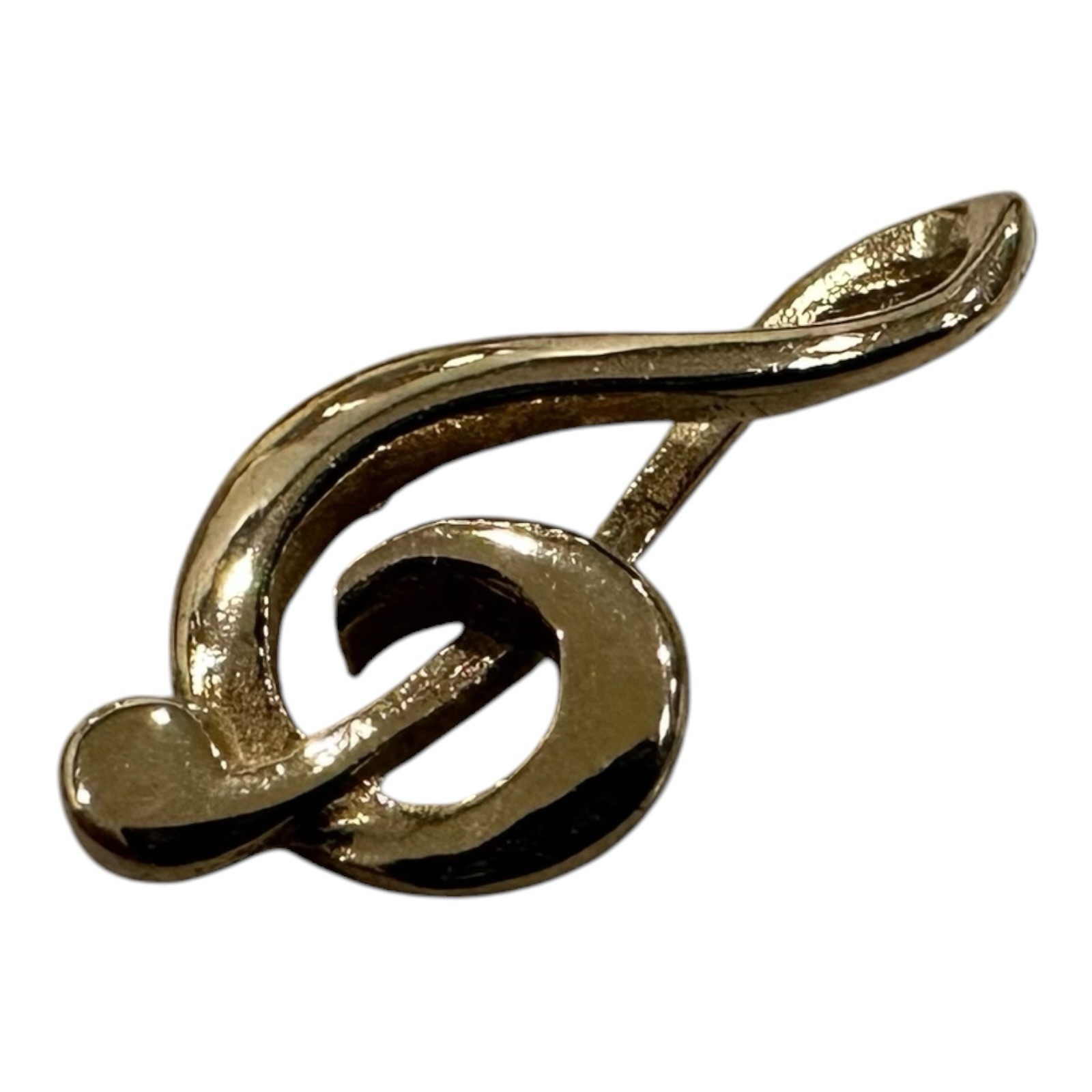 Retired James Avery 14k Gold Floating Treble Clef Music Note Pendant 0.5g RARE