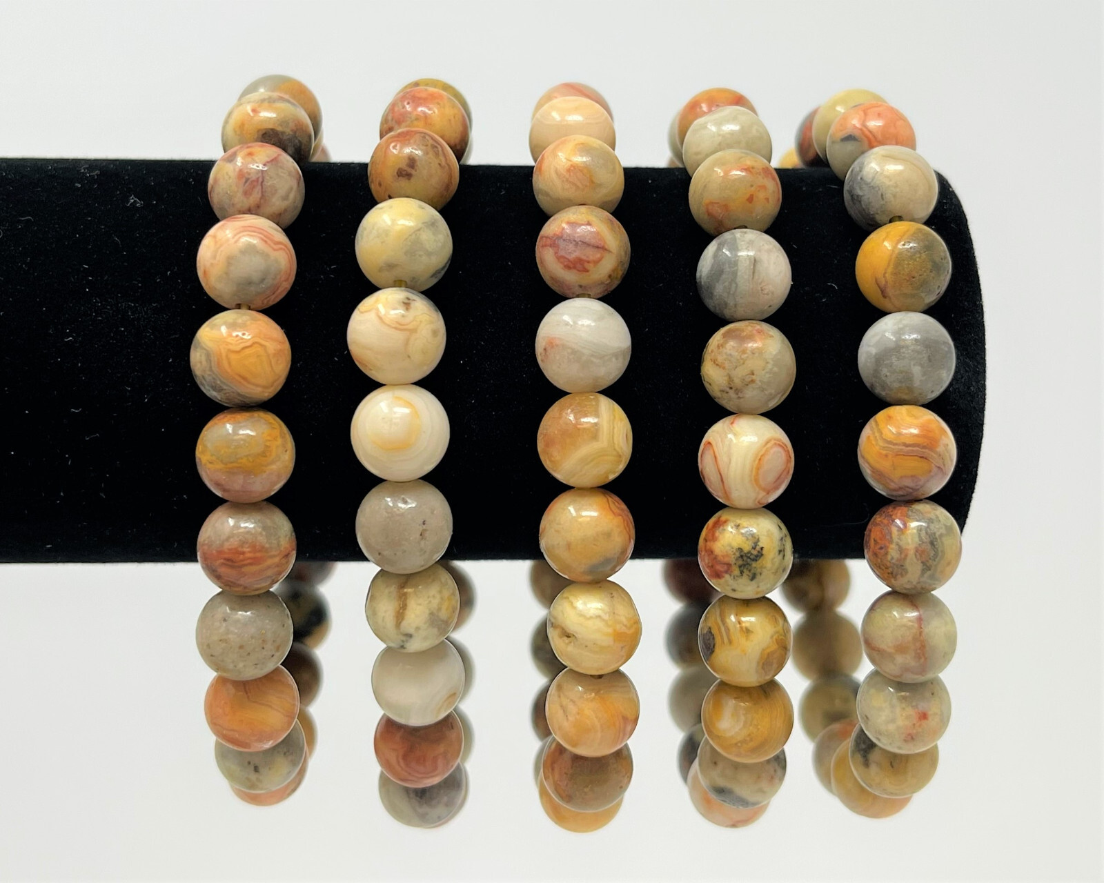 Crazy Lace Agate Bead Bracelet – 8mm Crystal Bracelet – Genuine Gemstone Jewelry