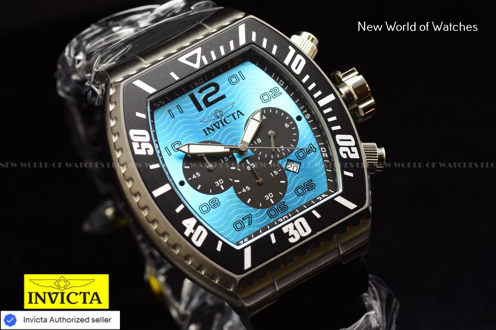 Invicta Pro Diver 51mm Blue Chronograph Dial SS Silicone Strap Men’s Watch
