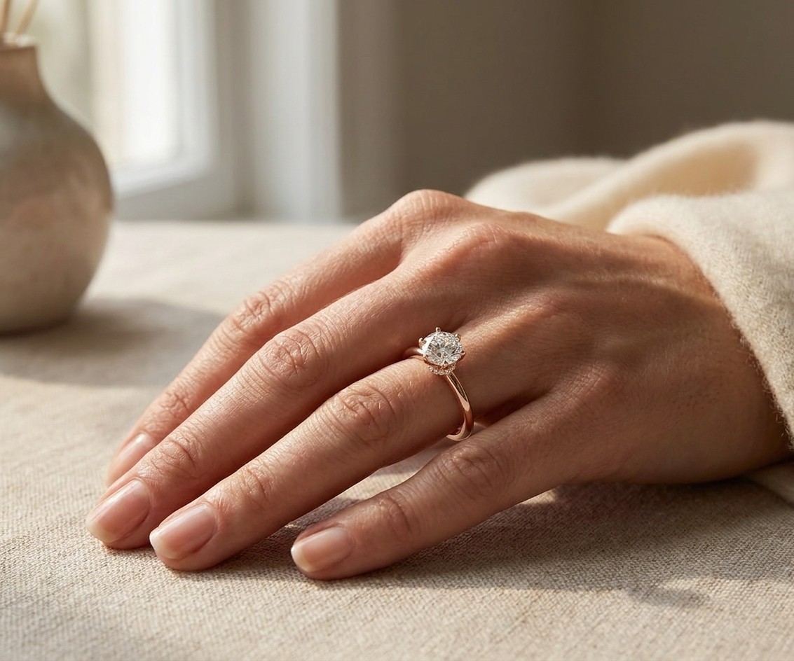 14K White Gold Round Shape Lab Grown Diamond Engagement Ring 1.59ct Certified