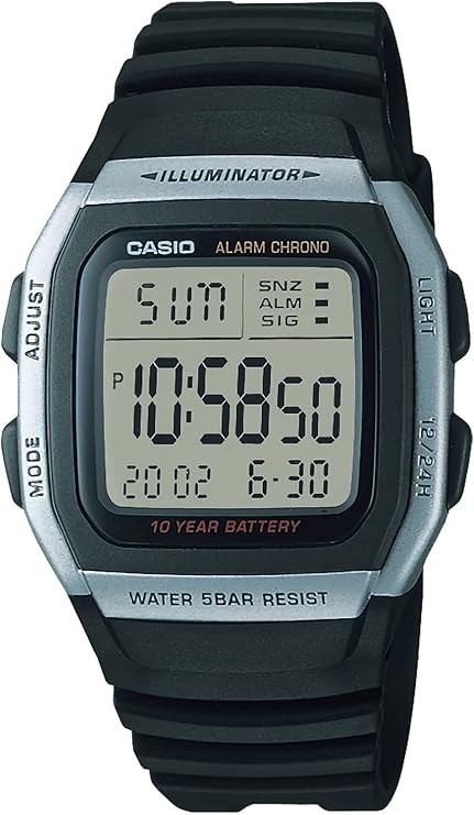 CASIO Collection Men’s Watch W-96H-1AJH Black/Silver Blister Pack LED Light New