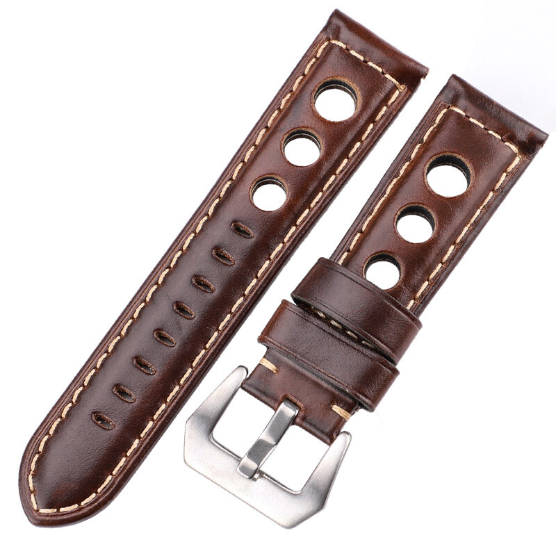 Correa De Reloj De Piel De Vaca Pulsera De Cuero Genuino De 20mm, 22mm Y 24mm La