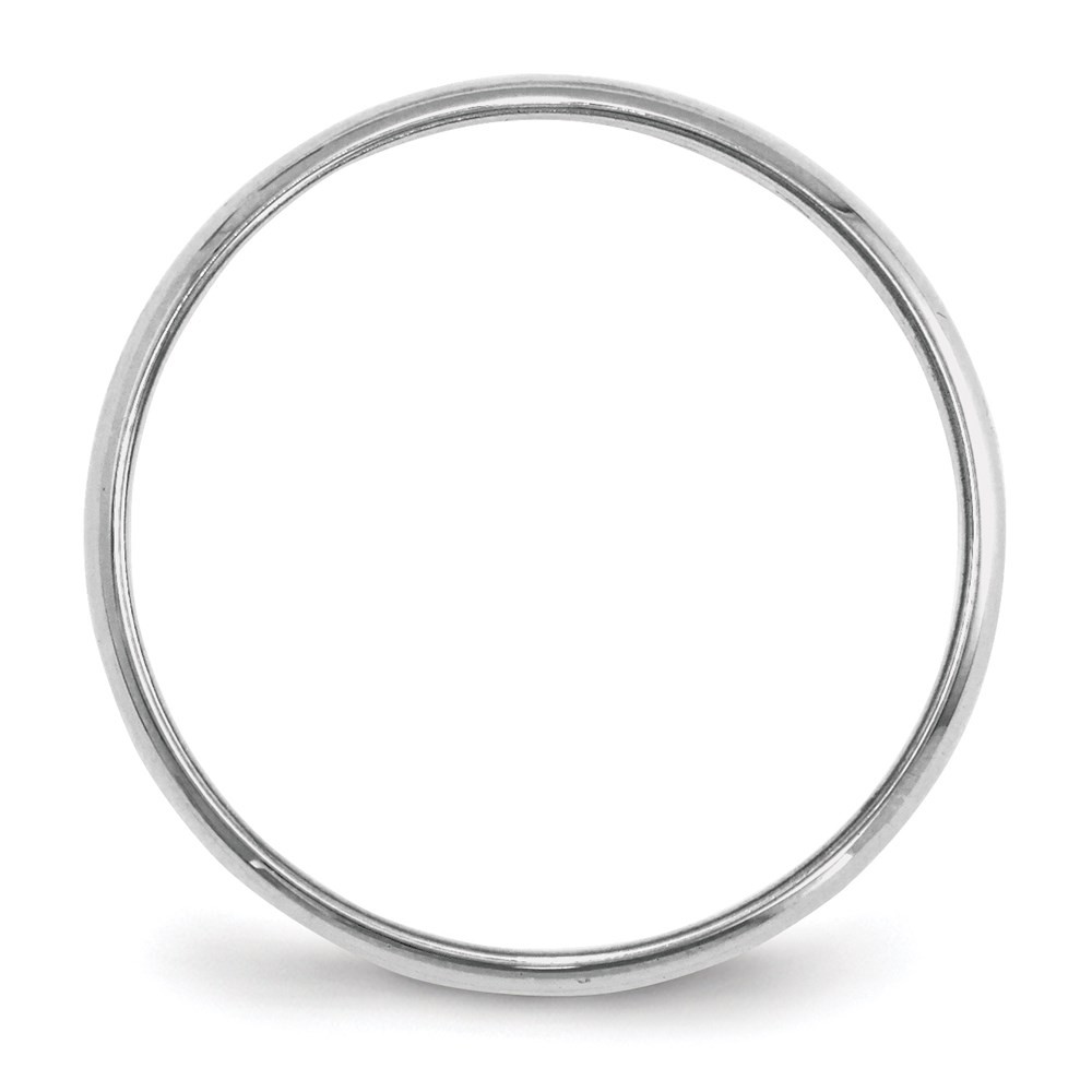 10k White Gold 2mm Lightweight Half Round Wedding Band Ring Size 5 for Women