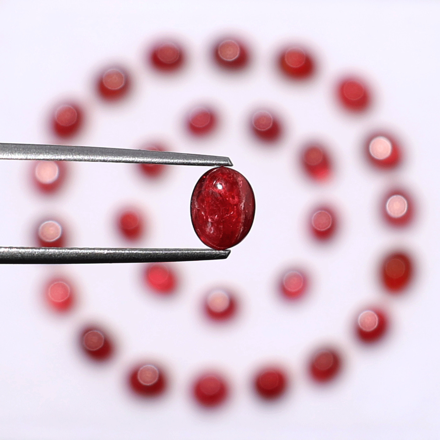 28 PC Natural Red Spinel Untreated 4.5mm-6mm High Quality Cabochon Gemstones Lot