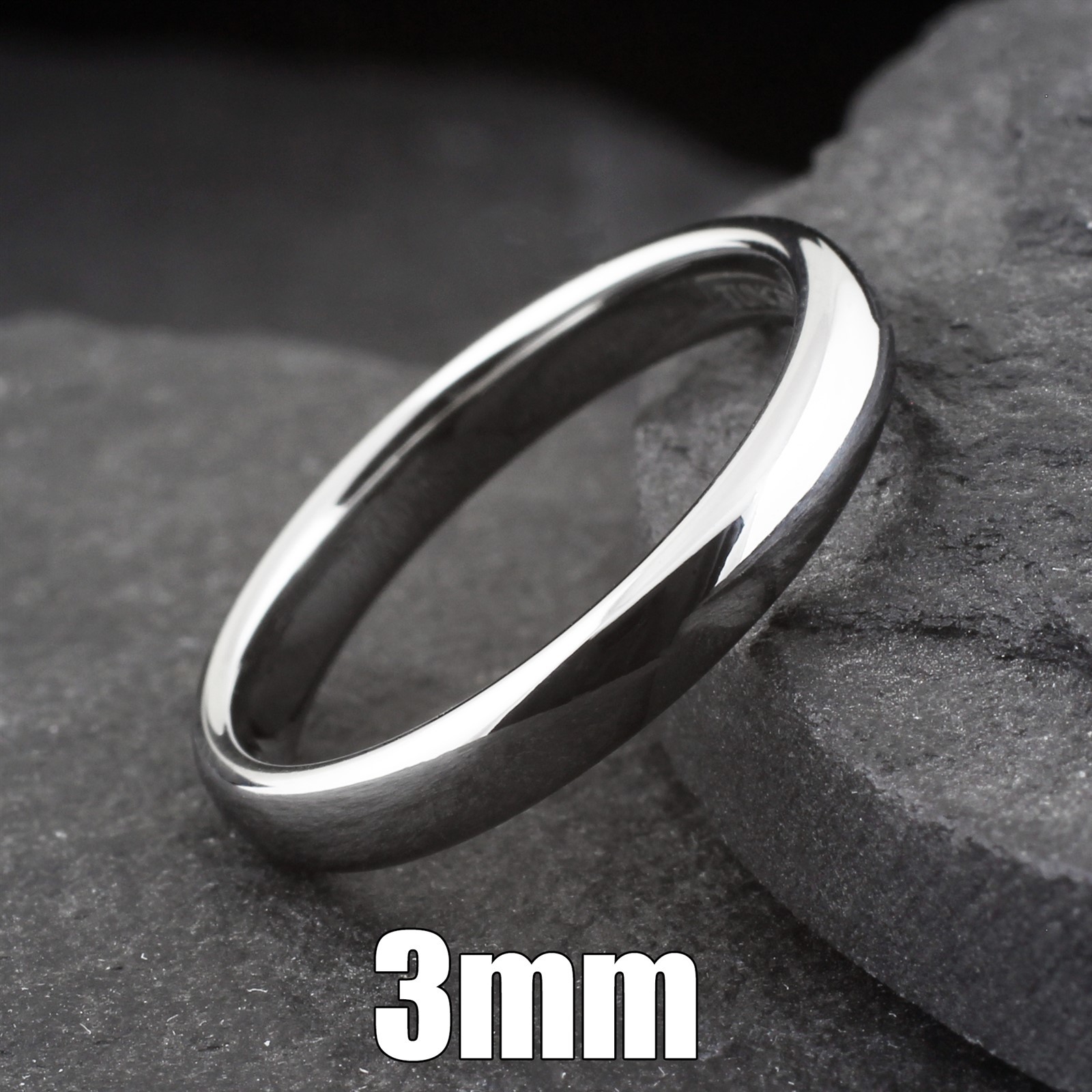 Free Engraving-Tungsten Carbide Polished Plain Wedding Band Ring All Sizes