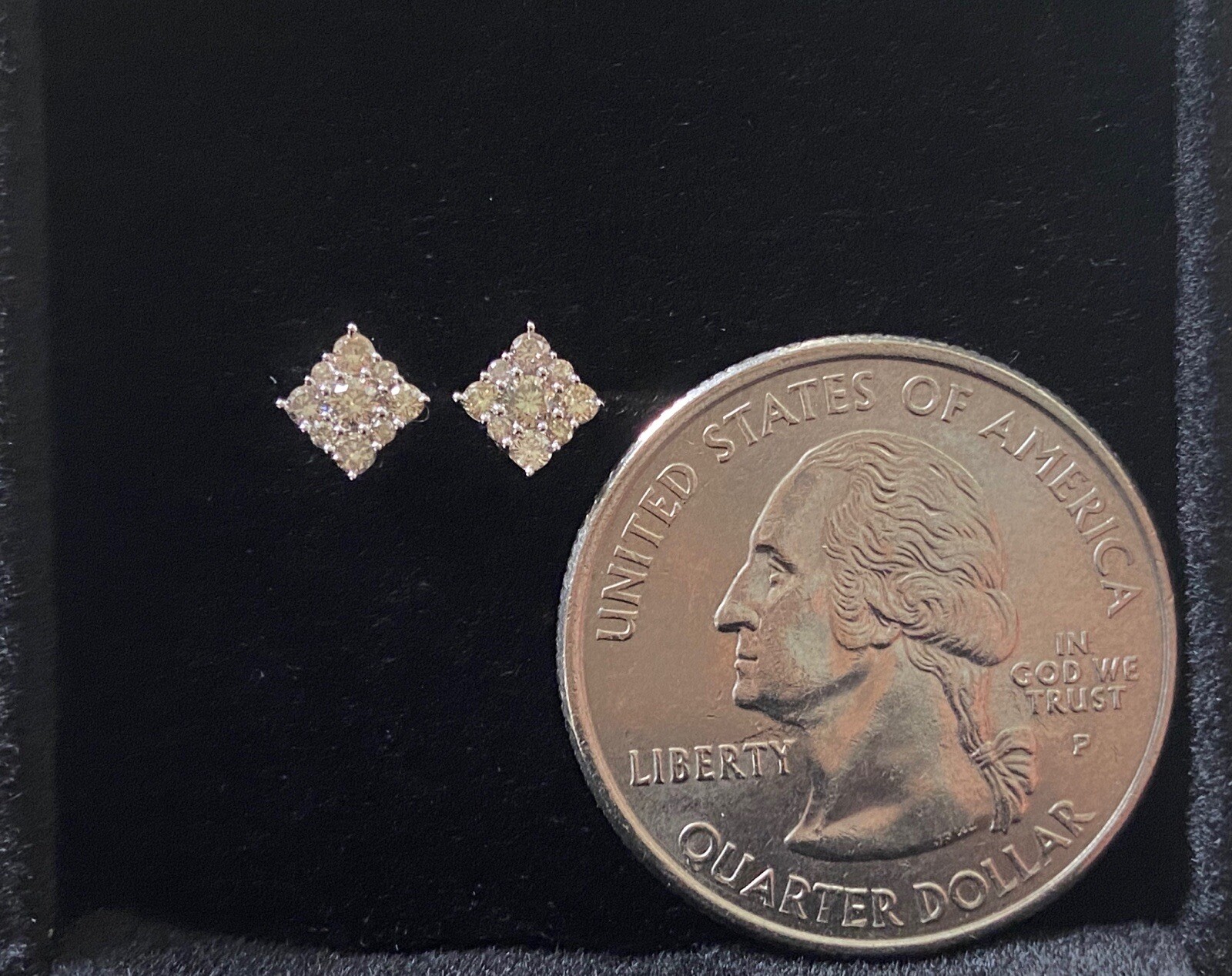 0.2 Carat Diamond Studded Earrings Set In 18k Fine White Gold/ Dainty/ For Her