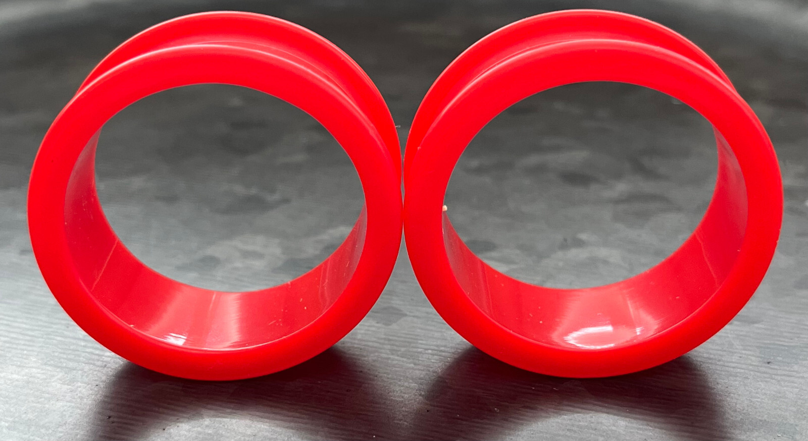 PAIR Red Silicone Tunnels Double Flare Plugs Earlets Gauges up to 2 inch!