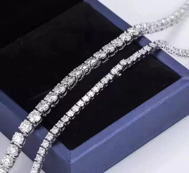 14K White Gold Plated 4mm Round Cut Lab-Created Diamond Women’s Tennis Necklace