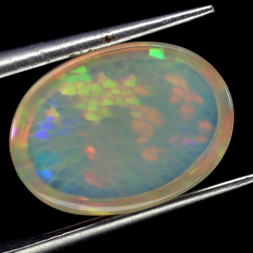 Oval AAA Floral Flash Play Of Color Crystal Fire Opal 4.20ct 14x10mm Gemstone