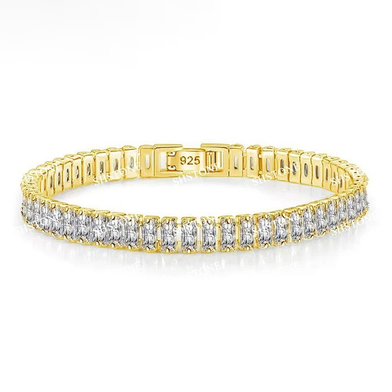925 Sterling Silver Luxury Color Crystal Bracelet 18cm Women’s Chain Jewelry