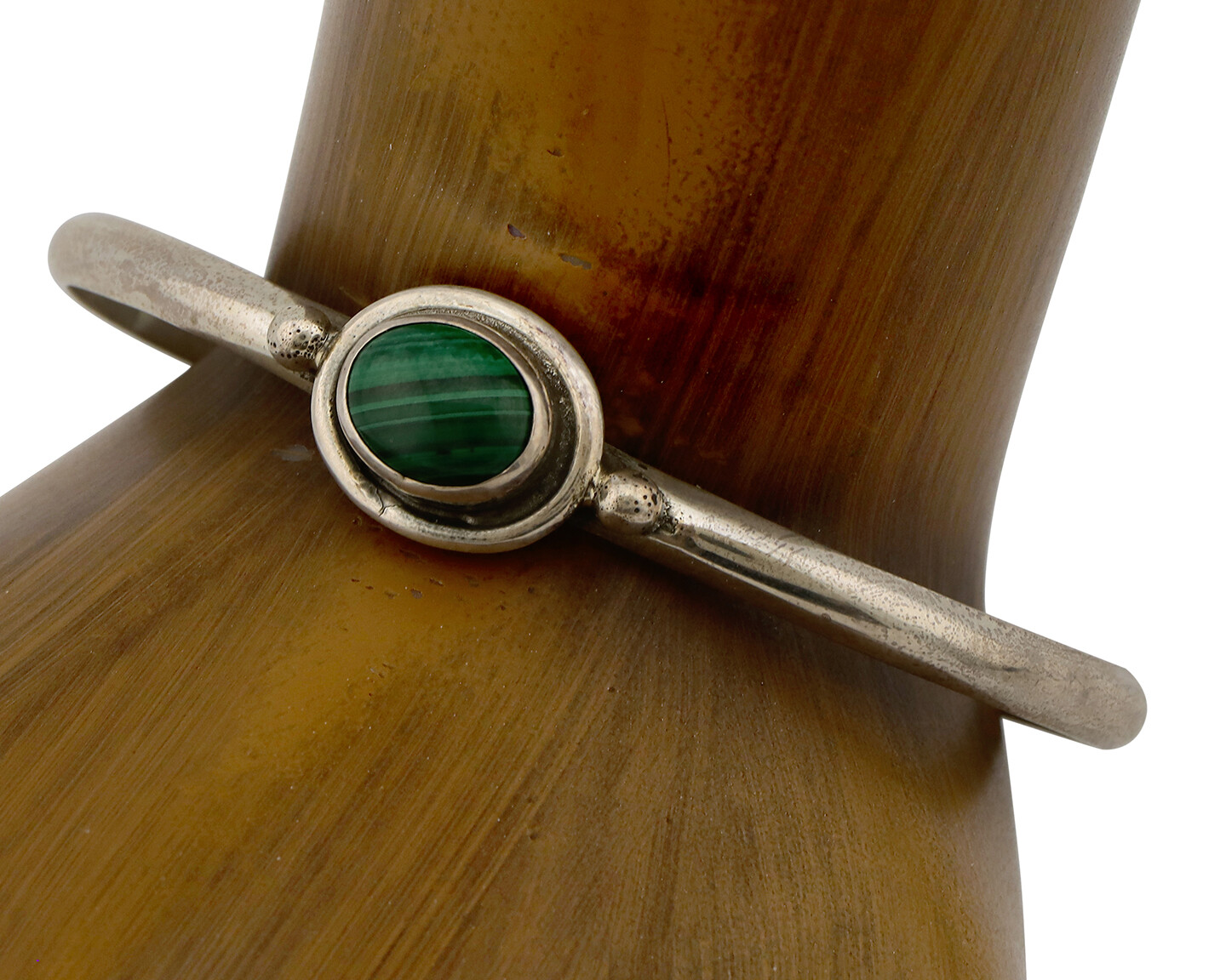Navajo Bracelet .925 Silver Natural Malachite Native American C.90’s