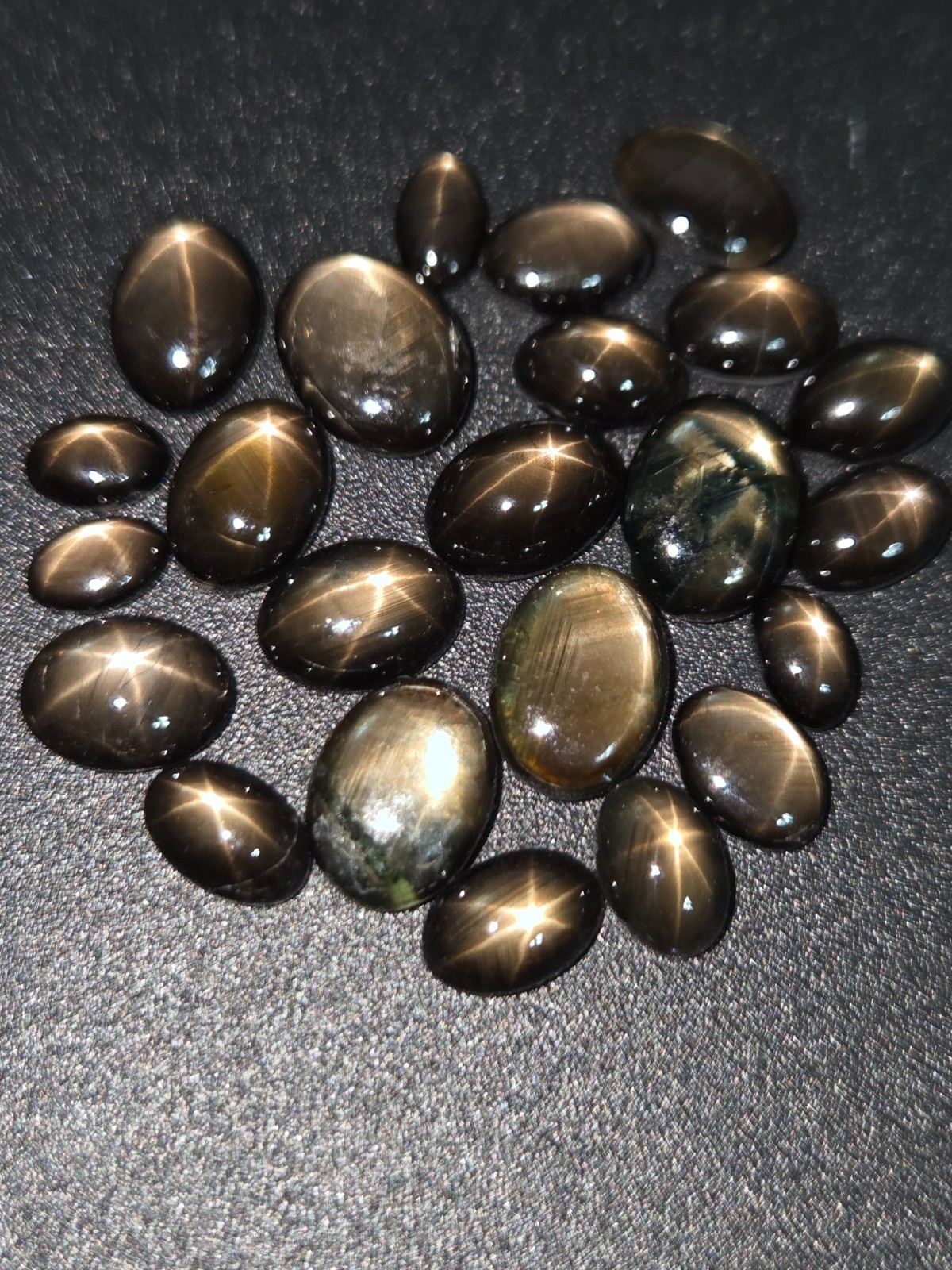 Black Star Sapphire 5x3mm,6x4mm, 7x5mm Flat Back Oval Cabochon Loose Gemstone(s)