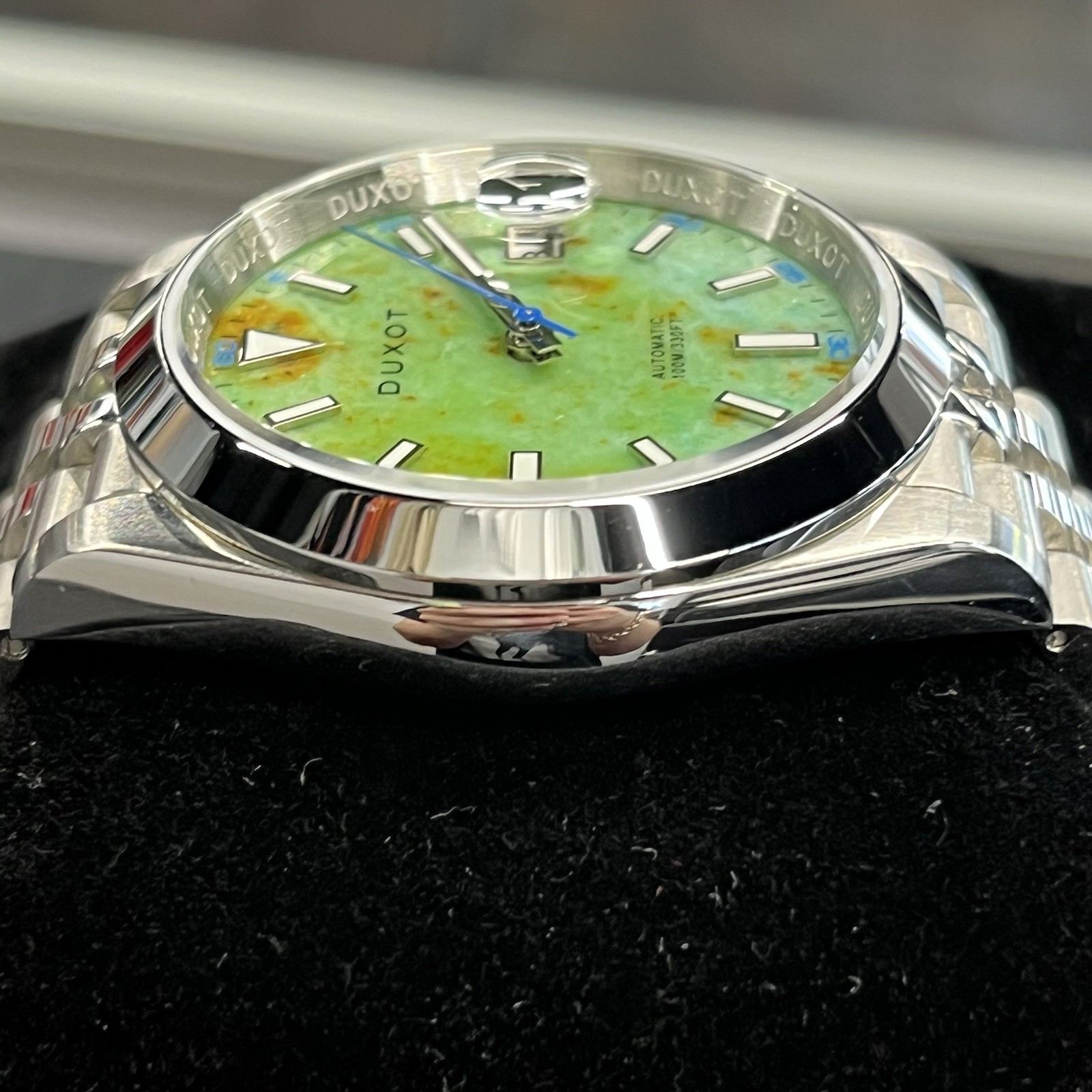 Duxot Vezeto Automatic Limited Edition Lime Green Gemstone Watch DX-2061-55