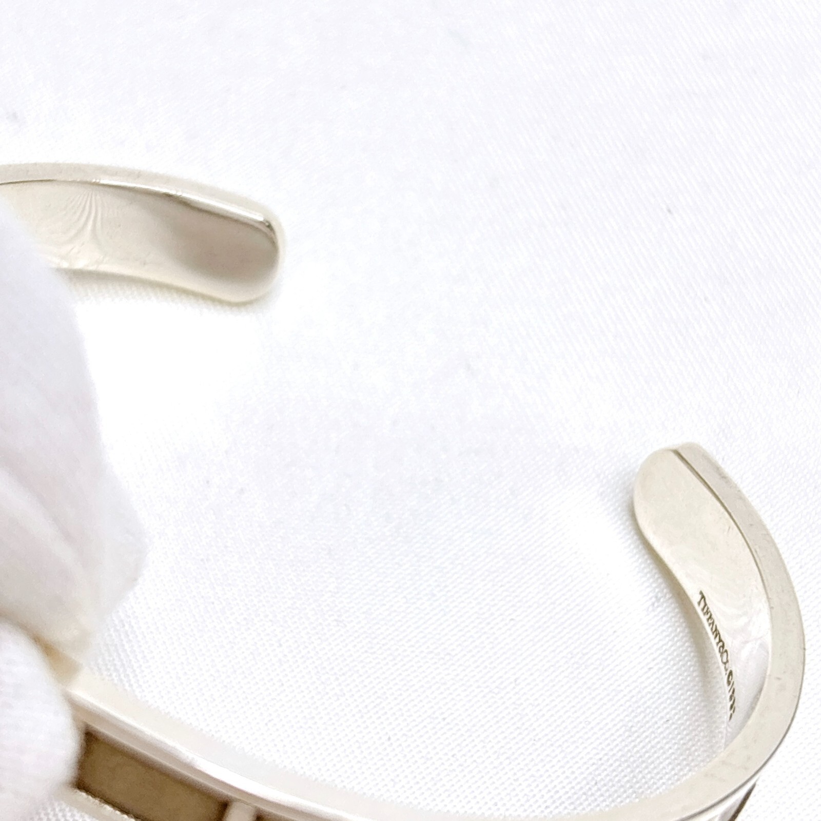 TIFFANY & Co. Sterling Silver 925 Bangle Cuff Bracelet Authentic JAPAN B1802
