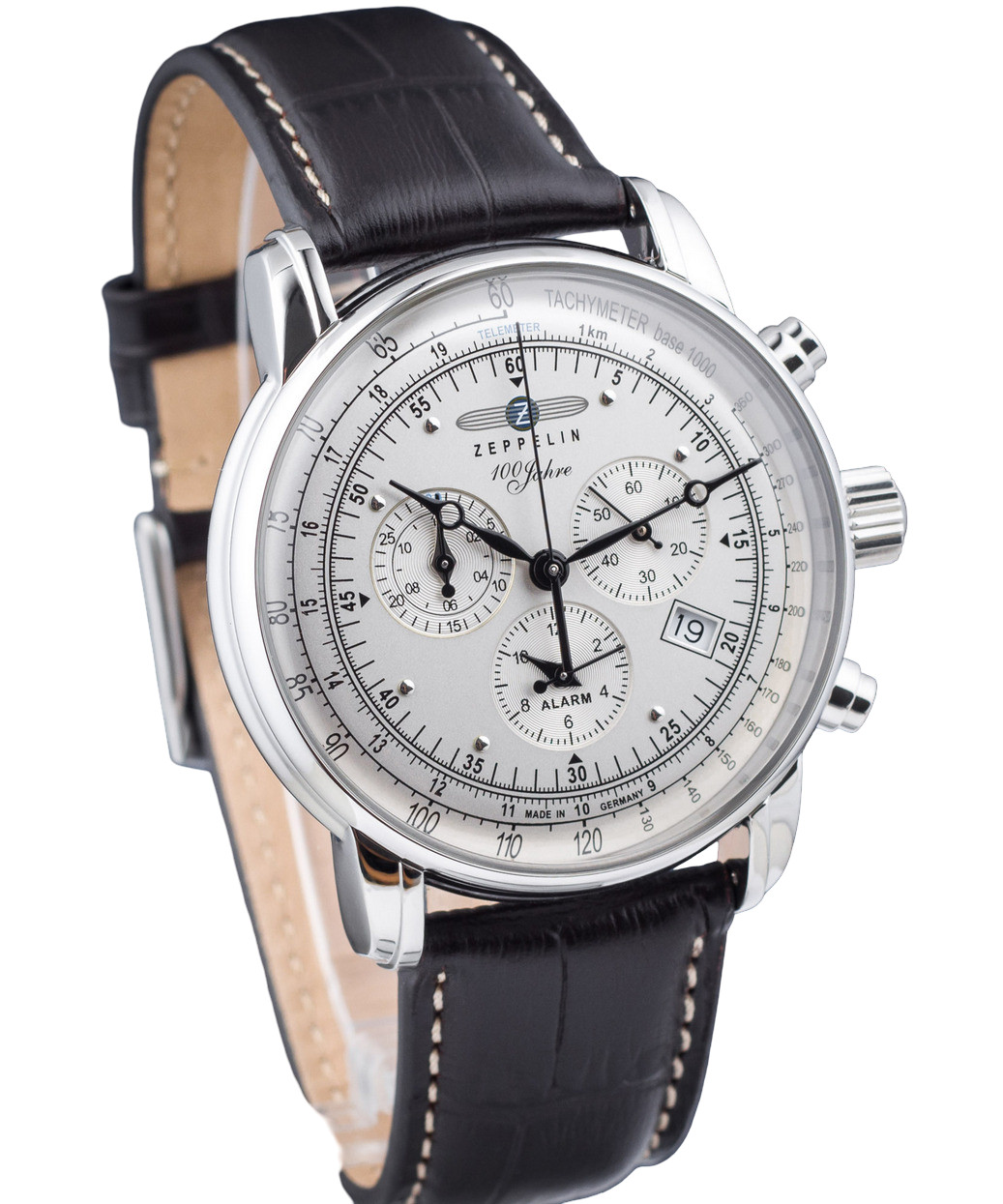 Zeppelin 100th Anniversary Men’s Chronograph Silver Dial Quartz Watch 7680-1