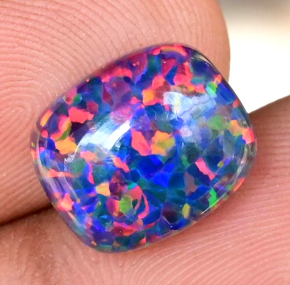 6.65 Ct Natural Ethiopian Black Fire Opal Untreated Certified Precious Gemstone