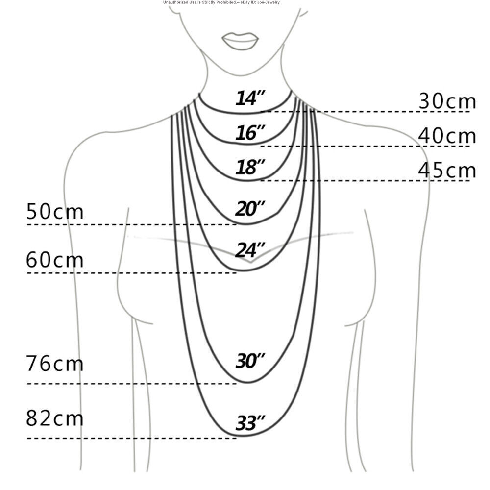 Real 925 Sterling Silver Necklace Cable Link Chain 2mm, 3mm, 4mm, 18″ to 27.6″L