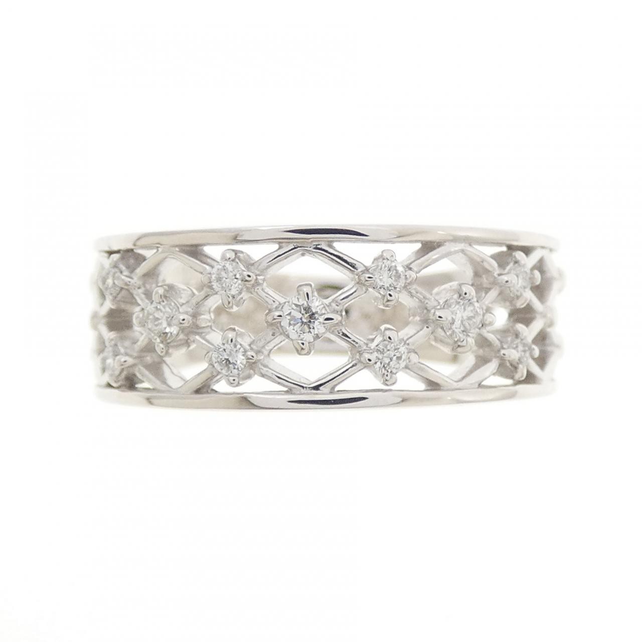 Authentic K18WG Diamond Ring 0.14CT #230-000-488-5879