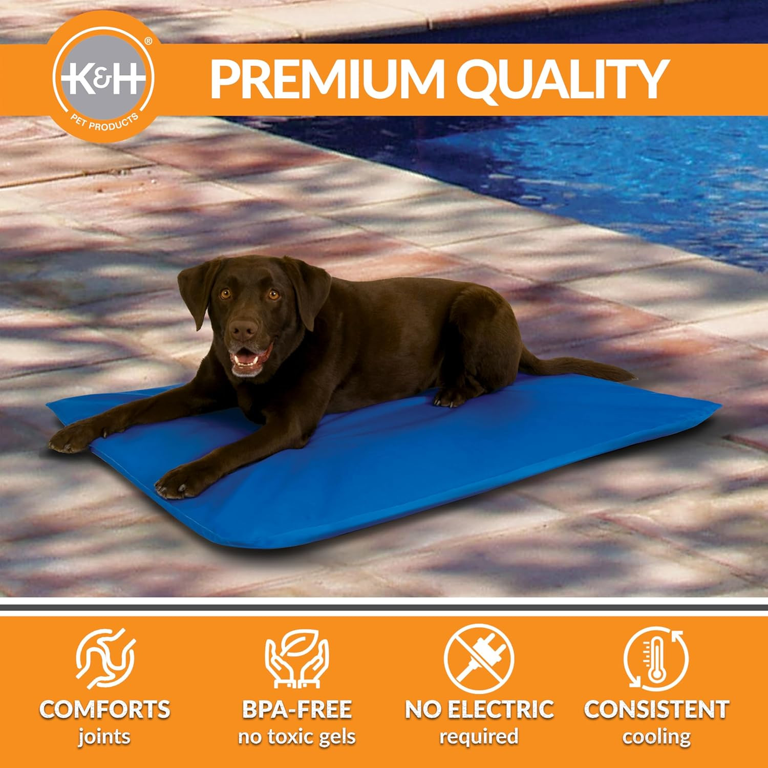 Cool Bed III Dog Cooling Mat, Indoor Outdoor Cooling Beds for Large Dogs, Chilli