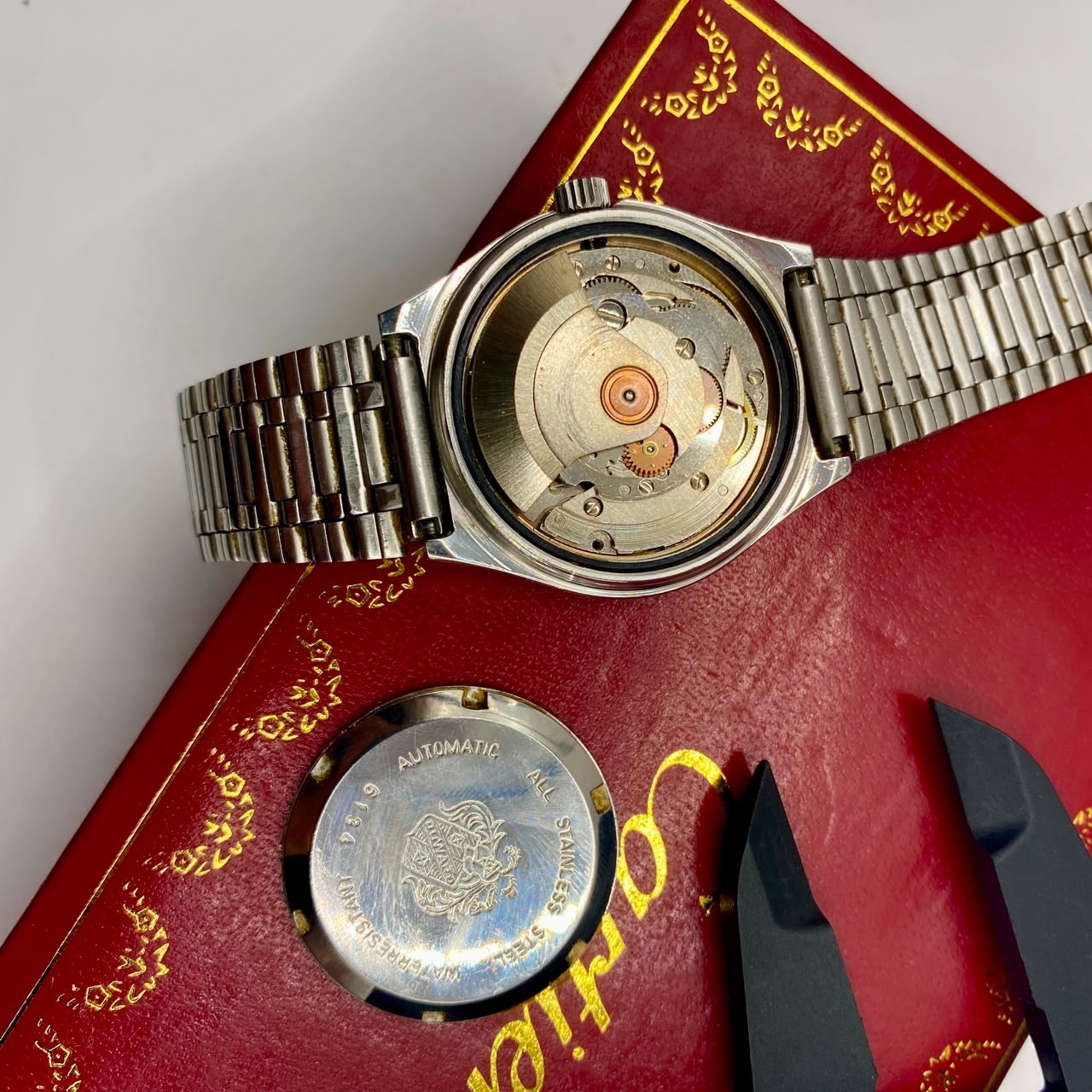 Vintage Duward Automatic Aquastar Watch Men’s Day Date Self Winding Silver Dial