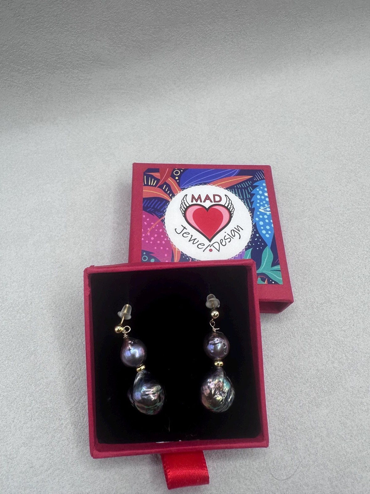 Kasumi Style Pearl Earrings Peacock Green Black Silver Gold Plated Stud