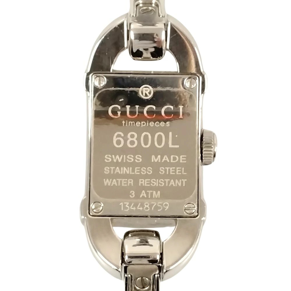 Gucci 6800L shell dial quartz bangle watch ladies wristwatch silver C345 used
