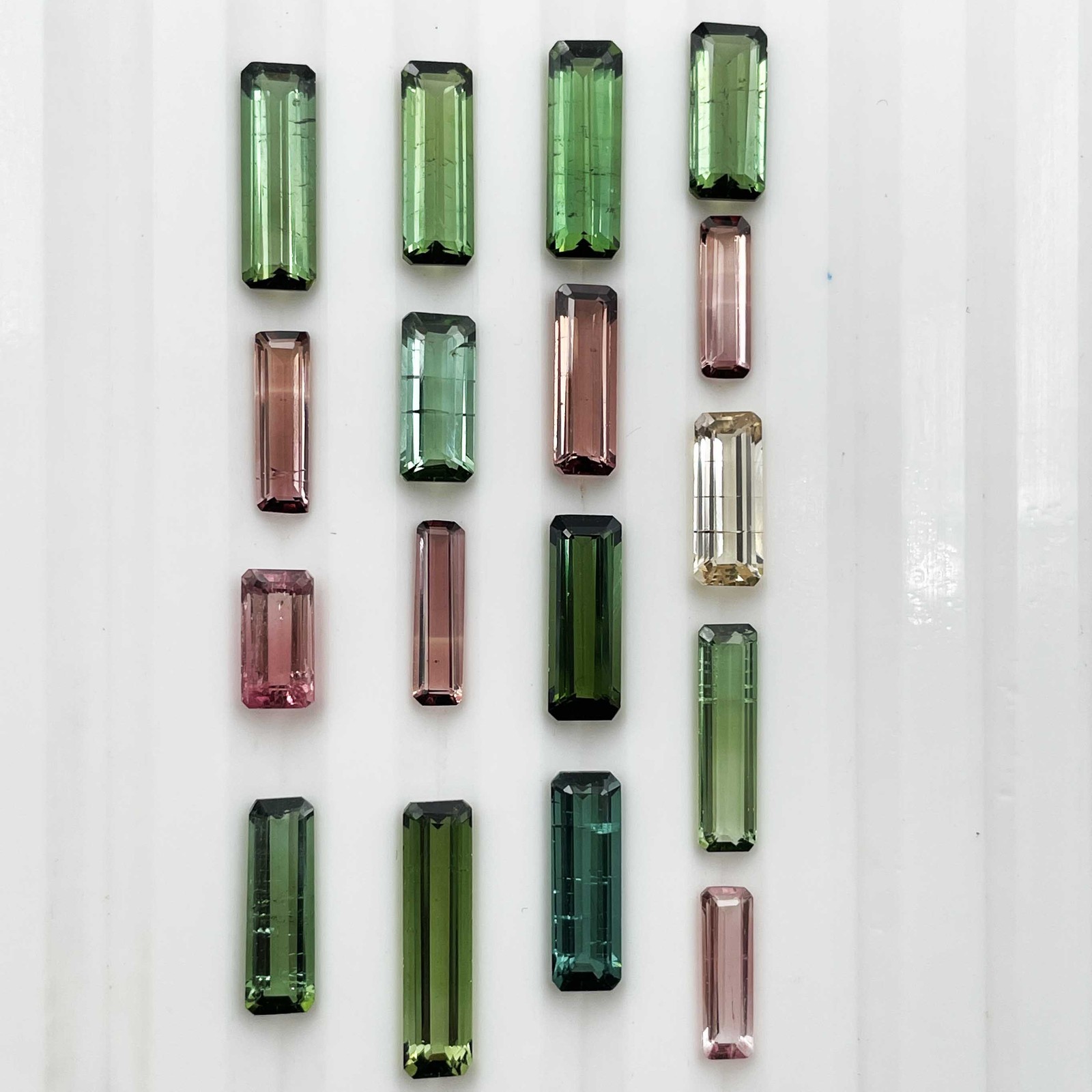 Natural Multi Tourmaline Octagon Cut Loose Gemstone Lot 14 Pcs 3*5-4*16 MM 10 CT
