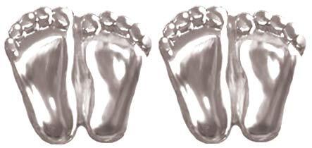 Precious Feet, Silver Plated, Post Earrings Pro-Life Jewelry, Earrings