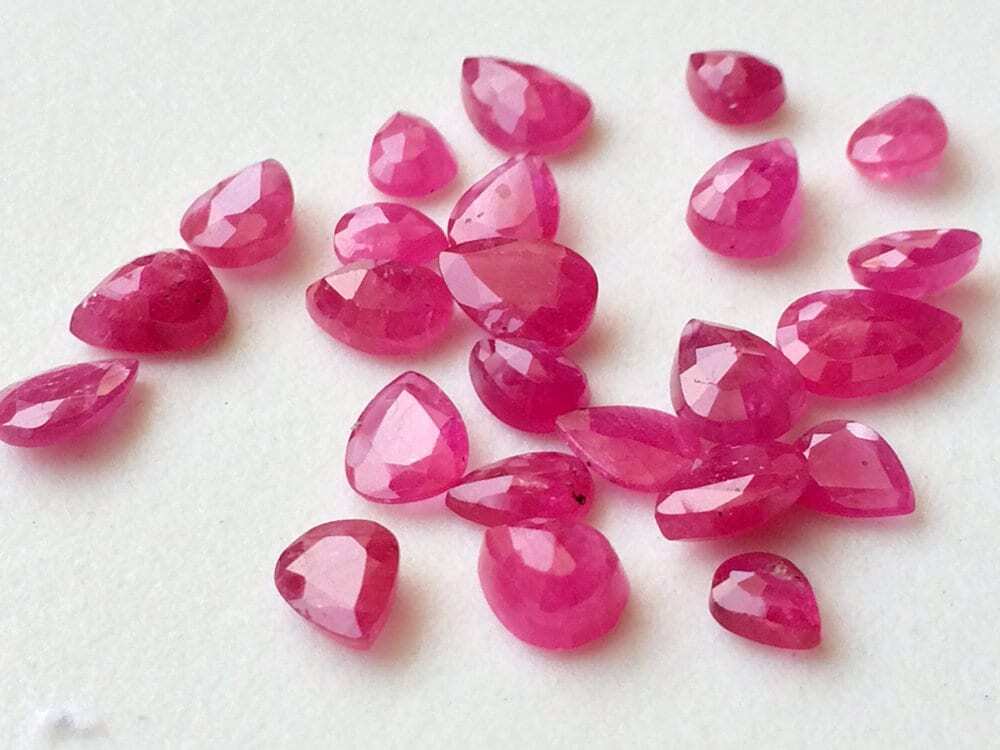 4×5.5mm-5x8mm Ruby Mozambique Pear Cut Stone Natural Ruby Faceted Pear Cut Stone