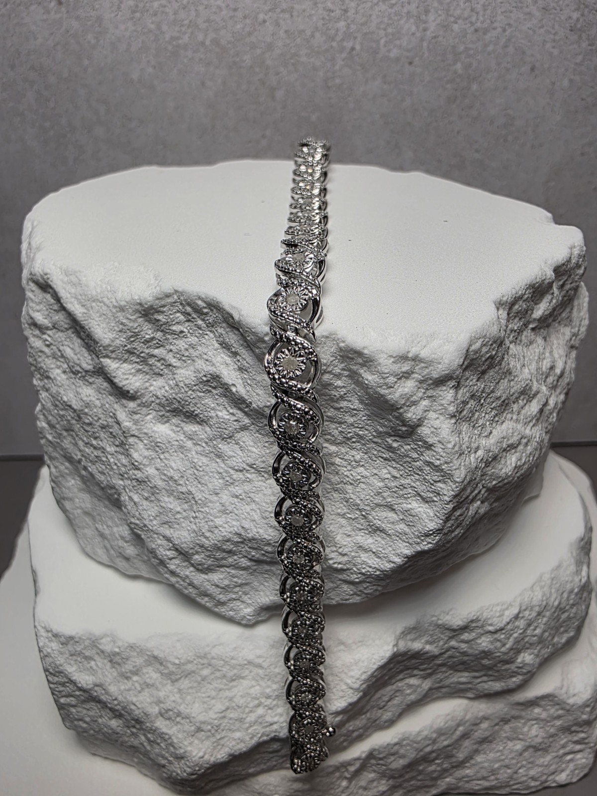 7″ 5.7mm 0.5ctw Natural Diamond Bracelet 925 Sterling Silver